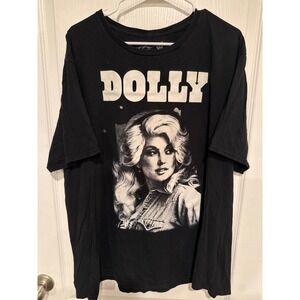 Dolly Parton Graphic T-Shirt Womens 3XL Black Cotton Portrait Country Music Tee